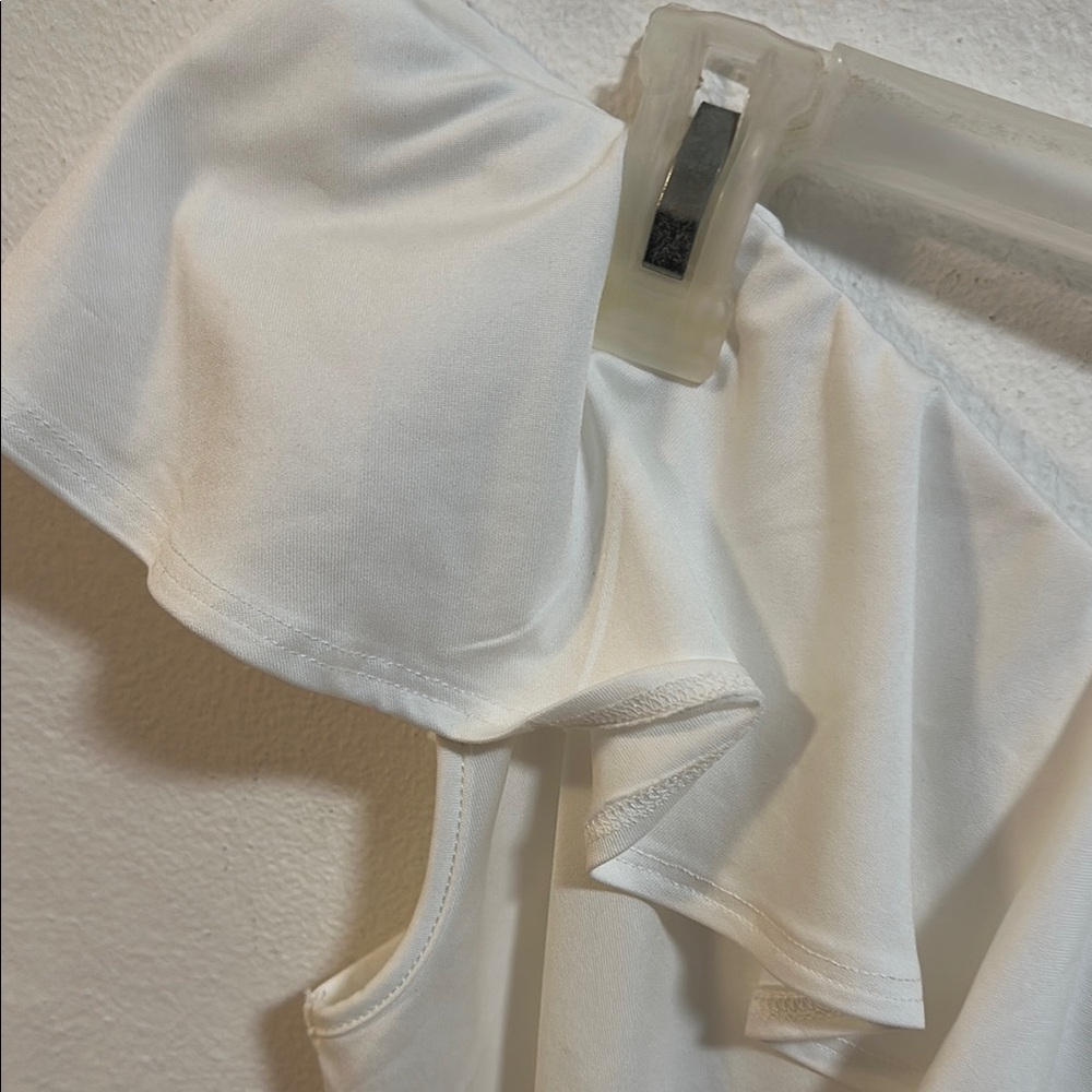 White Off-Shoulder Ruffle Top - Picture 5 of 5